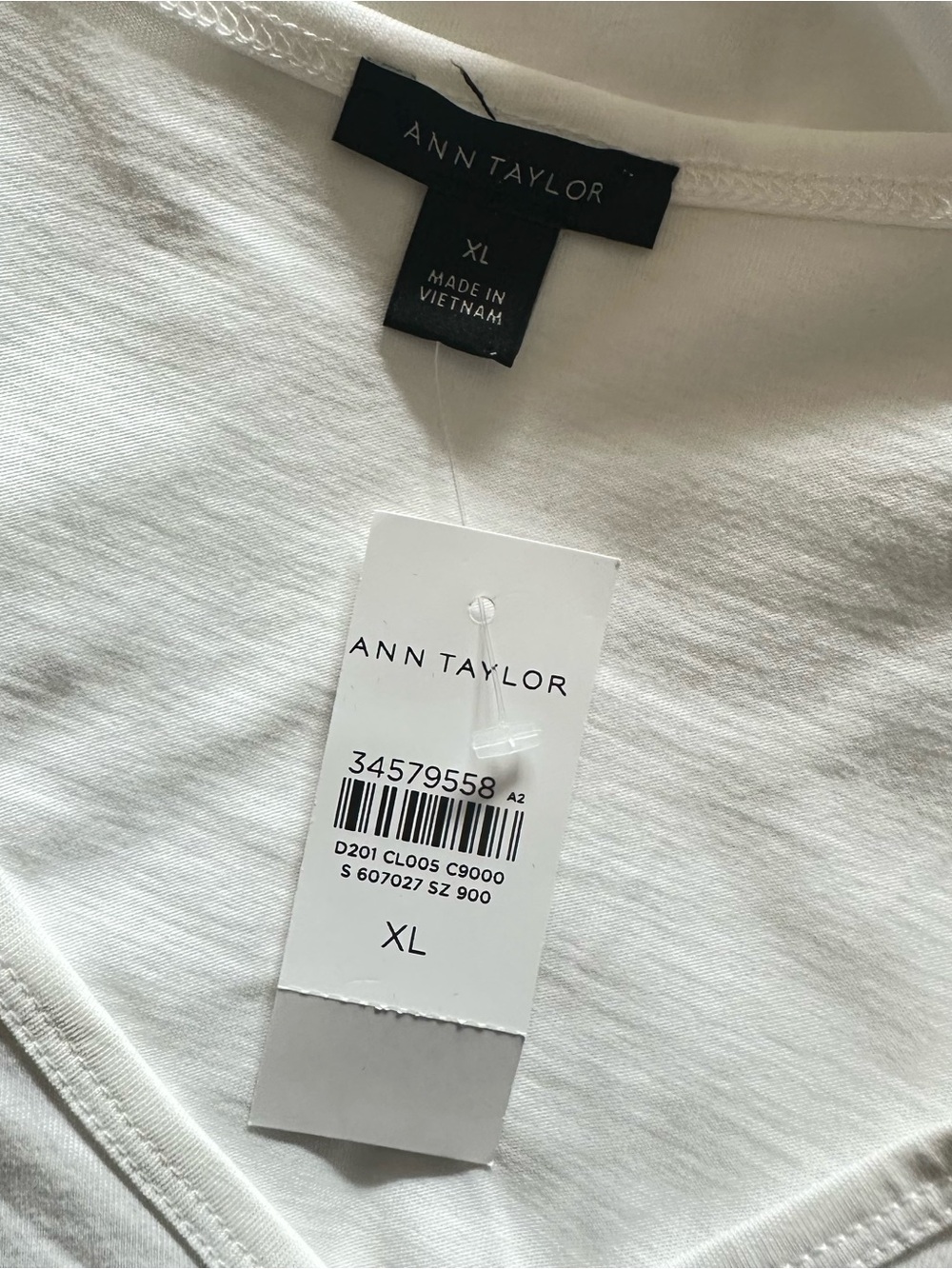 Ann Taylor white V neck tshirt XL NWT - Picture 4 of 6